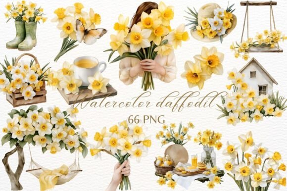 Download Watercolor Daffodil PNG Clipart - Clip Collection