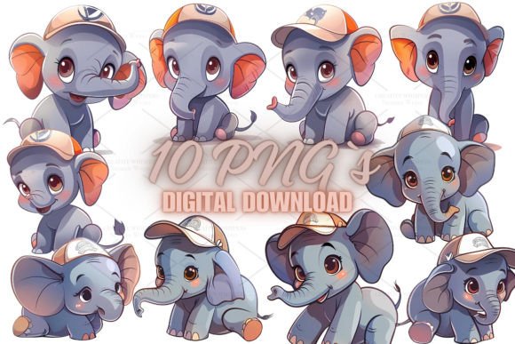 Download Cute Elephant Clipart Sticker, PNG 5S-30 - Clip Collection