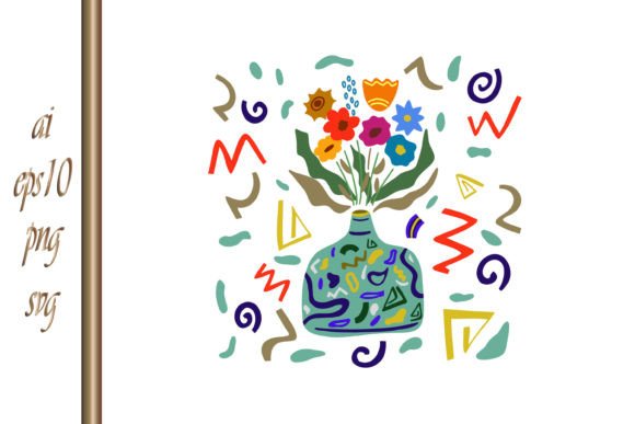 Download Creative Clipart Flower Boho Jug Vector - Clip Collection