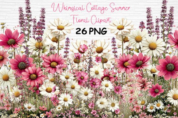 Download Whimsical Cottage Summer Floral Clipart - Clip Collection
