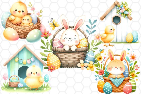 Download Cute Easter Clipart Set - Watercolor PNG - Clip Collection