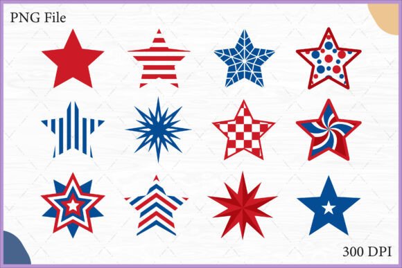 Download Decorative Patriotic Stars Clipart Set - Clip Collection