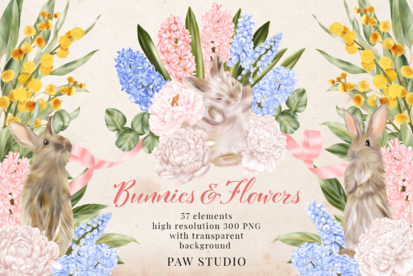 Download Easter Bunny Flowers Clipart Hyacinth - Clip Collection