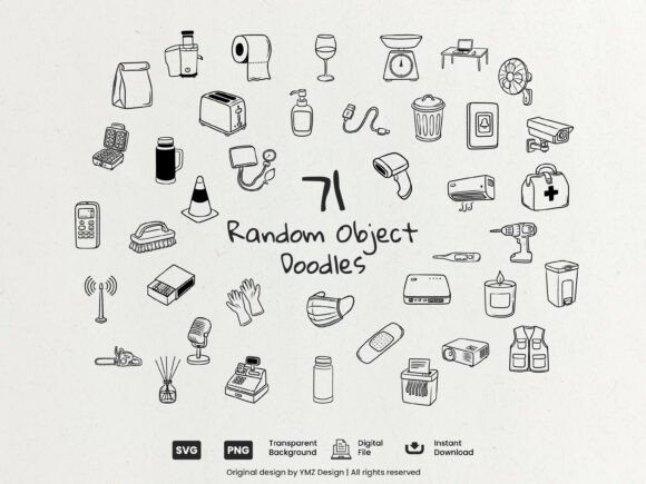 Download Random Object Doodles Clipart Pack - Clip Collection