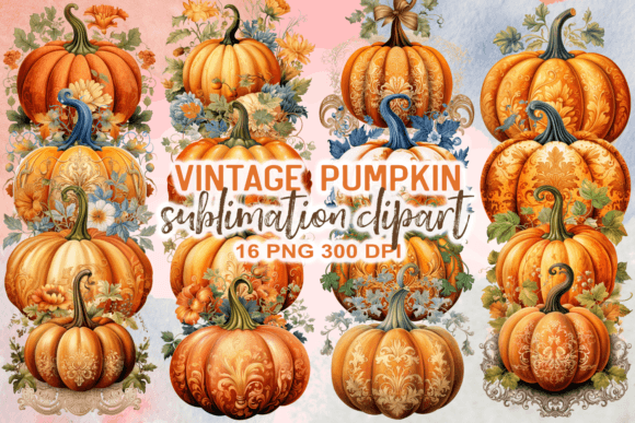 Download Vintage Pumpkin Sublimation Clipart - Clip Collection