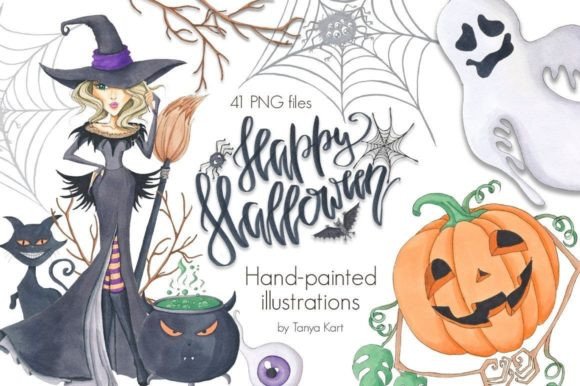 Download Happy Halloween Hand-Painted Clipart - Clip Collection
