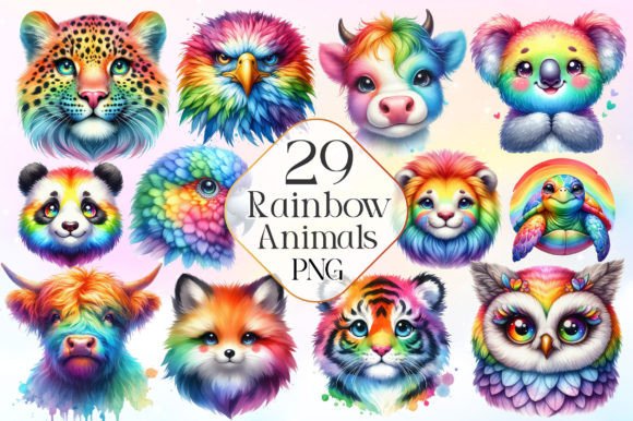 Download Rainbow Animals Clipart Cute Animal Png - Clip Collection
