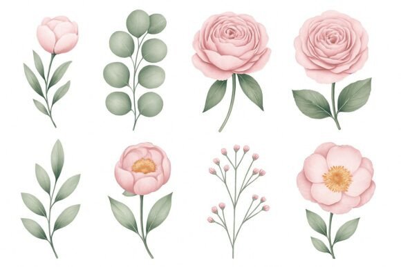 Download Delicate Watercolor Floral Clipart Set - Clip Collection