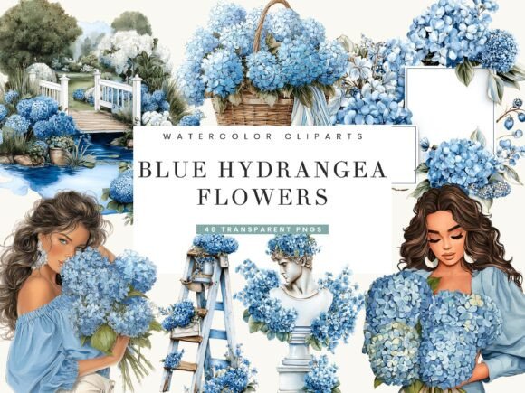 Download Blue Hydrangea Flowers Clipart - Clip Collection