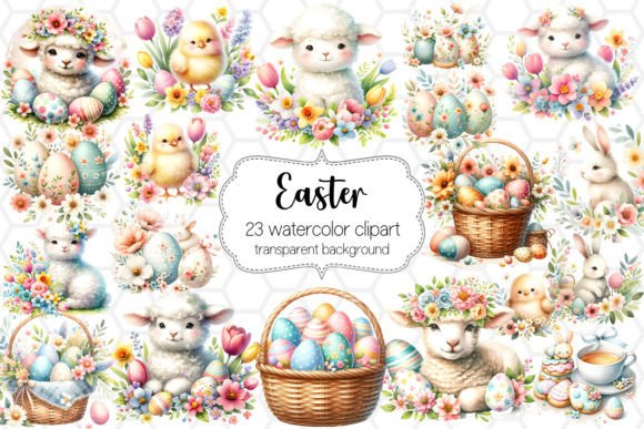 Download Cute Easter Clipart Bundle PNG Designs - Clip Collection