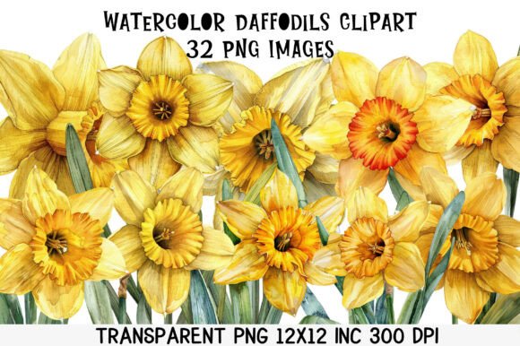 Download Watercolor Daffodils Clipart - Clip Collection
