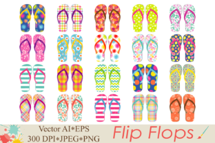 Download Flip Flops Clipart / Beach Shoes Graphics / Summer Vector Illustration - Clip Collection