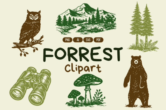 Download Forest Adventure Hand-Draw Clipart - Clip Collection
