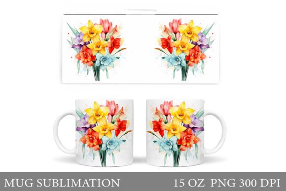Download Flowers Mug Wrap. Spring Flowers Design - Flowers design Collection
