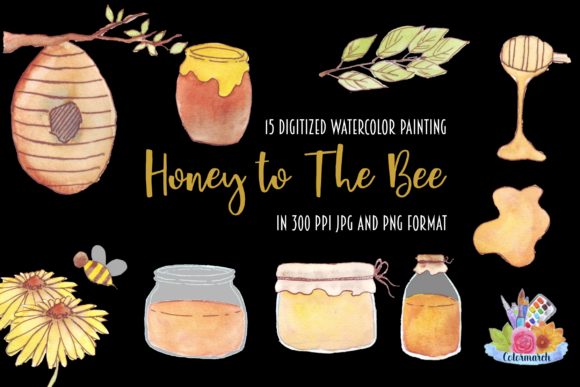 Download Honey to the Bee Hand Painted Clipart - Clip Collection