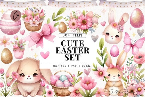 Download Watercolor Cute Easter Clipart Set - Clip Collection