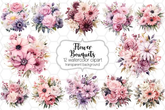 Download Watercolor Flower Bouquet Clipart Bundle - Clip Collection