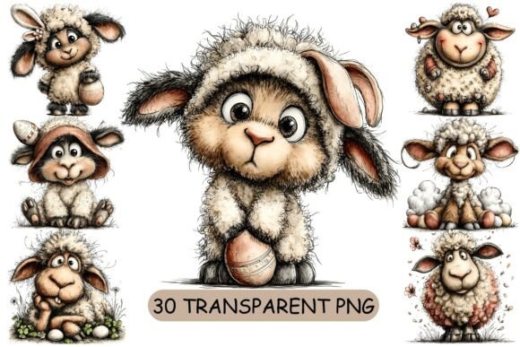 Download 30 Easter Lamb PNG Clipart Bundle - Clip Collection
