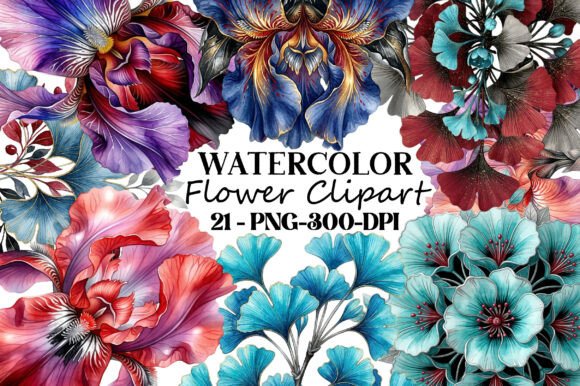 Download Watercolor Flower Clipart Bundle - Clip Collection