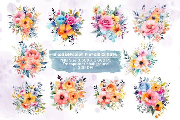 Download Watercolor Florals Bouquet Clipart Png - Clip Collection