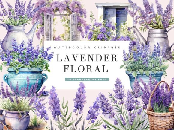 Download Watercolor Lavender Floral Clipart - Clip Collection