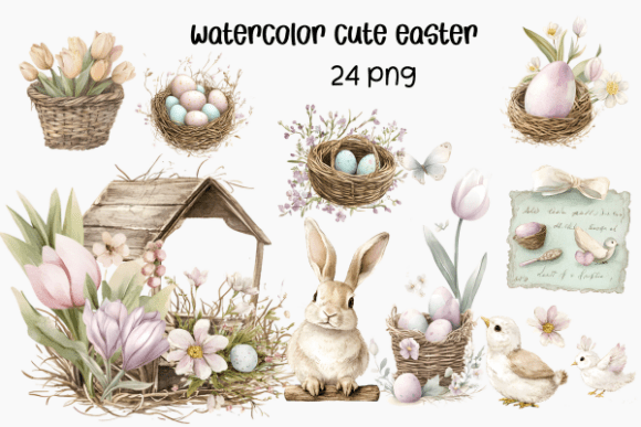 Download Watercolor Cute Easter Clipart - Clip Collection