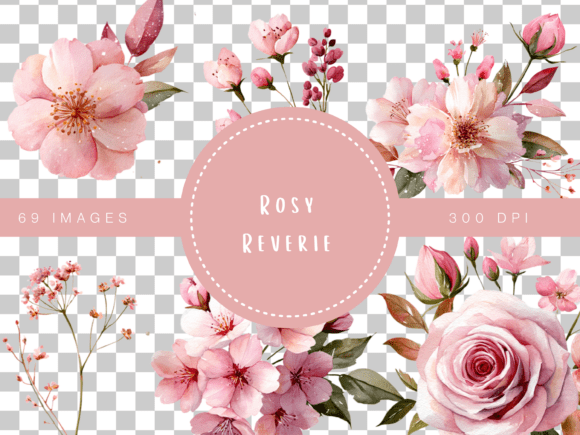 Download Rosy Reverie Watercolor Floral Clipart C - Clip Collection