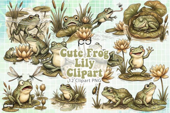 Download Cute Frog Lily Clipart Graphics - Clip Collection
