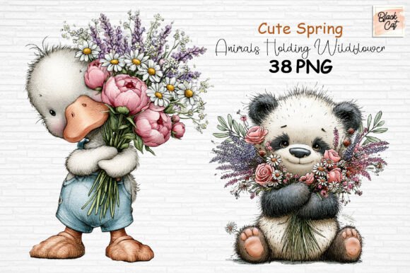 Download Cute Spring Animals Wildflower Clipart - Clip Collection