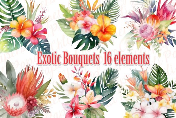 Download Watercolor Tropical Flowers Clipart, - Clip Collection