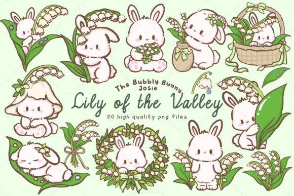 Download Kawaii Lily of the Valley Bunny Clipart - Clip Collection