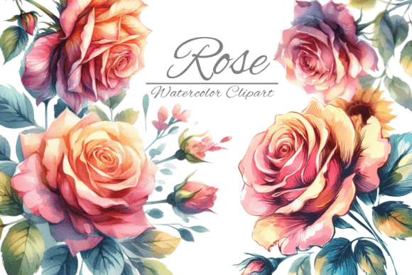 Download Watercolor Rose Flower Clipart - Clip Collection