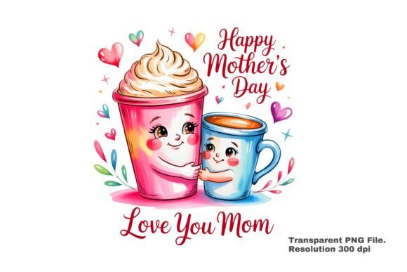 Download Cute Coffee Mom Mothers Day Clipart PNG - Clip Collection