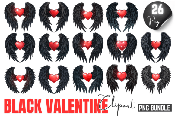 Download Black Valentine Clipart PNG Bundle - Clip Collection