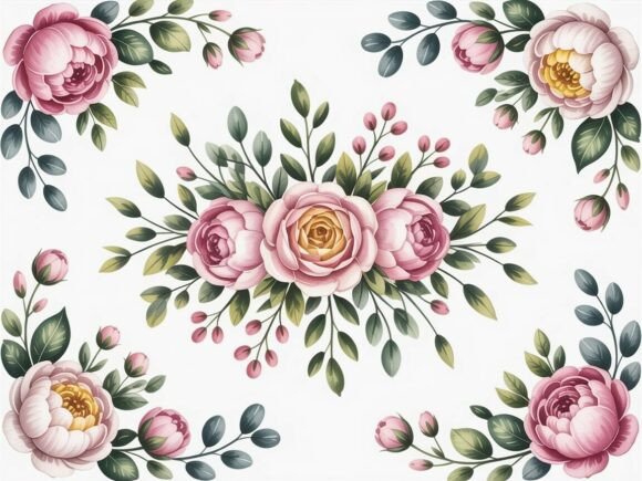 Download Delicate Watercolor Floral Clipart Set - Clip Collection