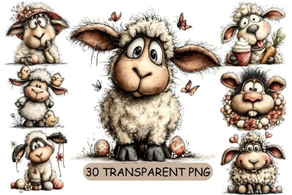 Download 30 Whimsical Easter Lamb PNG Clipart - Clip Collection