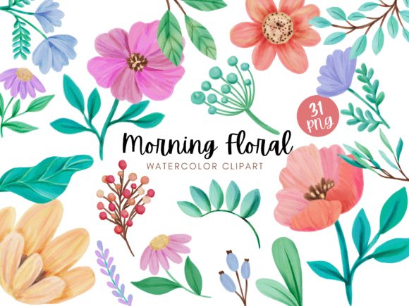 Download Morning Floral Watercolor Clipart Pastel - Clip Collection