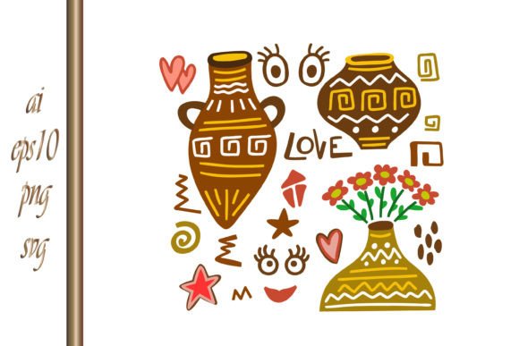Download Creative Clipart Flower Boho Jug Amphora - Clip Collection