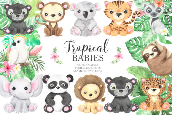 Download Watercolor Tropical Animals Clipart - Clip Collection