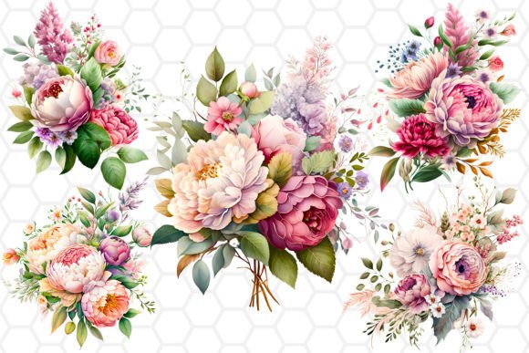 Download Watercolor Flower Bouquet Clipart Bundle - Clip Collection