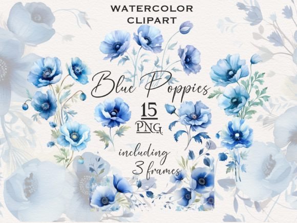 Download Blue California Poppy Watercolor Clipart - Clip Collection