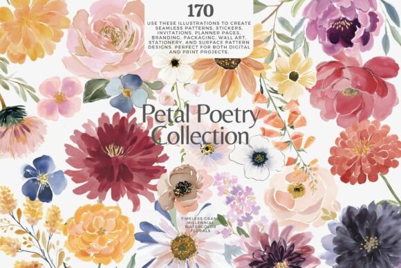 Download Romantic Watercolor Floral Clipart Bundl - Clip Collection
