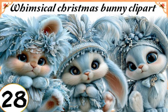 Download Whimsical Christmas Bunny Clipart Bundle - Clip Collection
