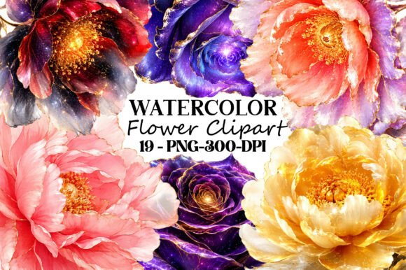 Download Watercolor Flower Clipart PNG Bundle - Clip Collection