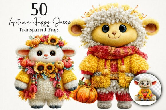 Download Cute Autumn Fuzzy Sheep PNG Clipart - Clip Collection