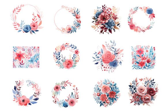 Download Watercolor Vector Floral Bundle Download - Floral bundle Collection