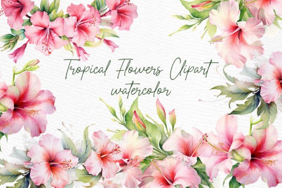 Download Watercolor Tropical Flowers Clipart - Clip Collection