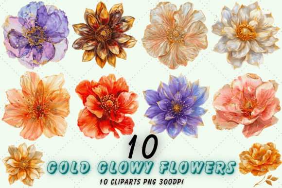 Download Shiny Gold Flowers Clipart, Flower PNG - Clip Collection