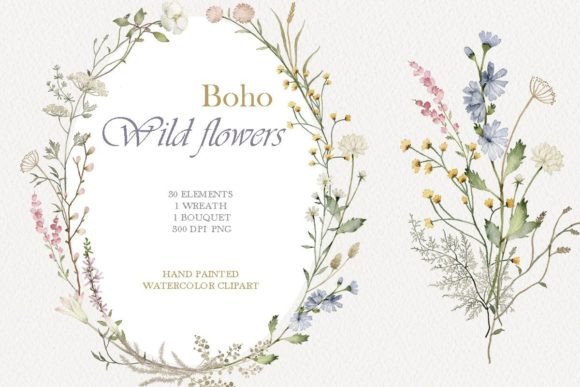 Download Wildflower Watercolor Floral Clipart - Clip Collection