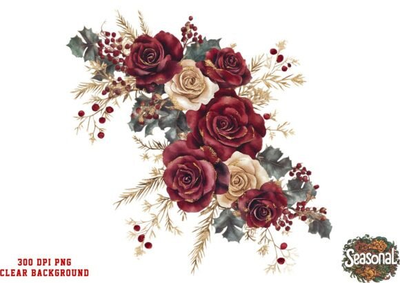 Download Ruby Petal Christmas Bouquet Clipart - Clip Collection